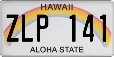 HI license plate ZLP141
