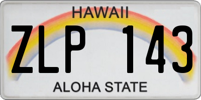 HI license plate ZLP143