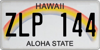 HI license plate ZLP144