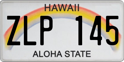 HI license plate ZLP145