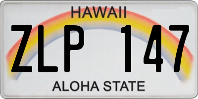HI license plate ZLP147