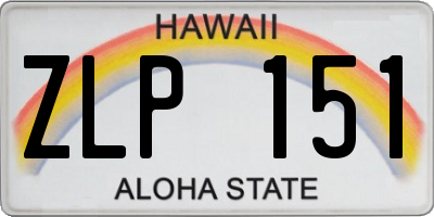 HI license plate ZLP151