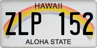 HI license plate ZLP152