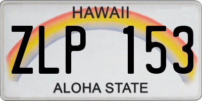 HI license plate ZLP153