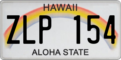 HI license plate ZLP154