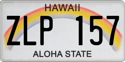 HI license plate ZLP157