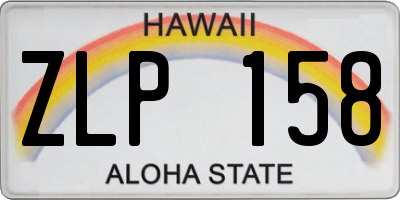 HI license plate ZLP158