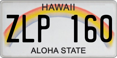 HI license plate ZLP160