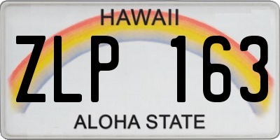 HI license plate ZLP163
