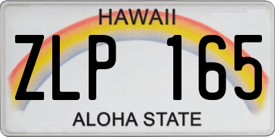 HI license plate ZLP165