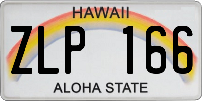 HI license plate ZLP166