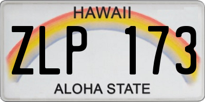 HI license plate ZLP173