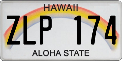 HI license plate ZLP174