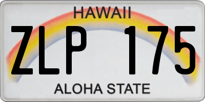 HI license plate ZLP175