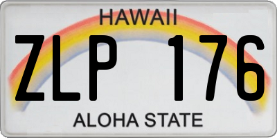 HI license plate ZLP176