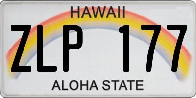 HI license plate ZLP177