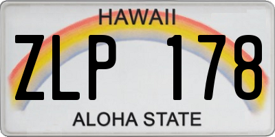 HI license plate ZLP178