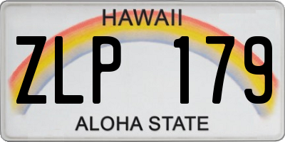 HI license plate ZLP179