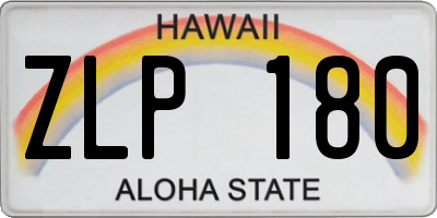 HI license plate ZLP180