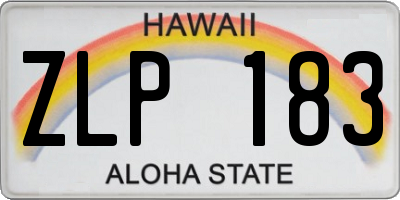 HI license plate ZLP183