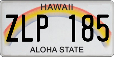 HI license plate ZLP185