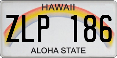 HI license plate ZLP186
