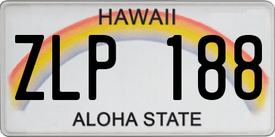 HI license plate ZLP188