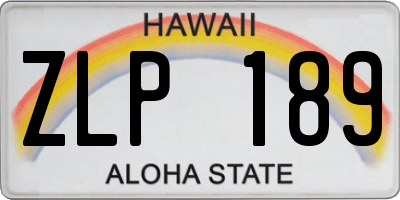 HI license plate ZLP189