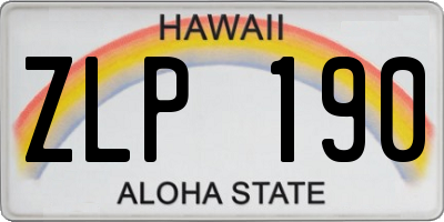 HI license plate ZLP190