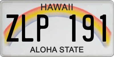 HI license plate ZLP191