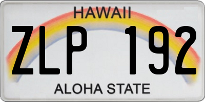 HI license plate ZLP192