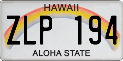 HI license plate ZLP194