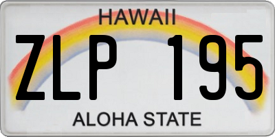 HI license plate ZLP195