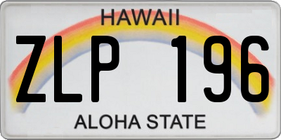 HI license plate ZLP196