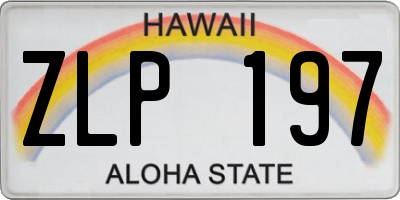 HI license plate ZLP197