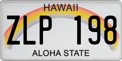 HI license plate ZLP198