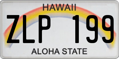 HI license plate ZLP199