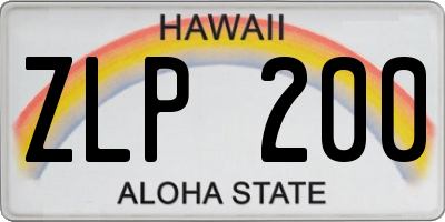 HI license plate ZLP200