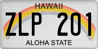 HI license plate ZLP201