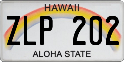 HI license plate ZLP202