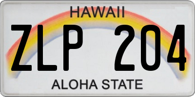 HI license plate ZLP204