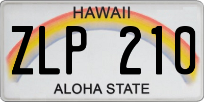 HI license plate ZLP210