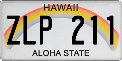 HI license plate ZLP211
