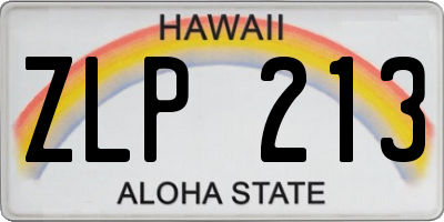 HI license plate ZLP213