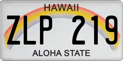 HI license plate ZLP219
