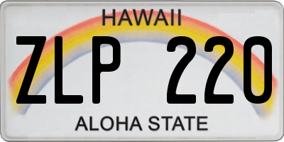HI license plate ZLP220