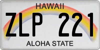 HI license plate ZLP221