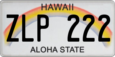 HI license plate ZLP222