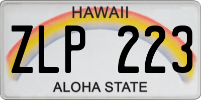 HI license plate ZLP223