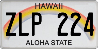 HI license plate ZLP224